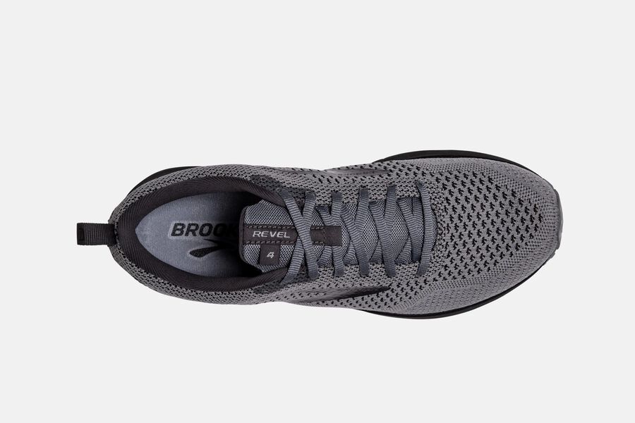 Brooks Running Shoes Mens Grey/Black - Revel 4 Road - 2563-TICDS